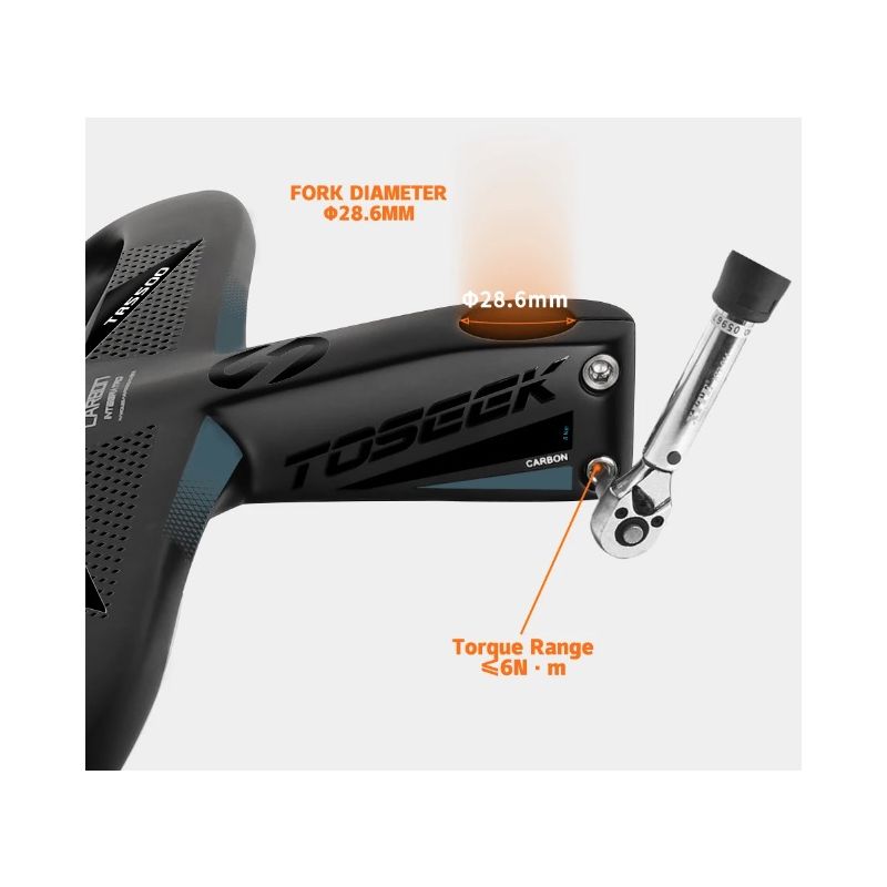 TOSEEK TR5500 landevejscykelstyr fuld kulfiberstamme ultralet letvægts mat sort finish præcisionskontrol design