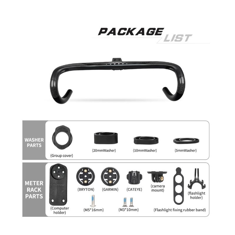 TOSEEK TR5500 landevejscykelstyr fuld kulfiberstamme ultralet letvægts mat sort finish præcisionskontrol design