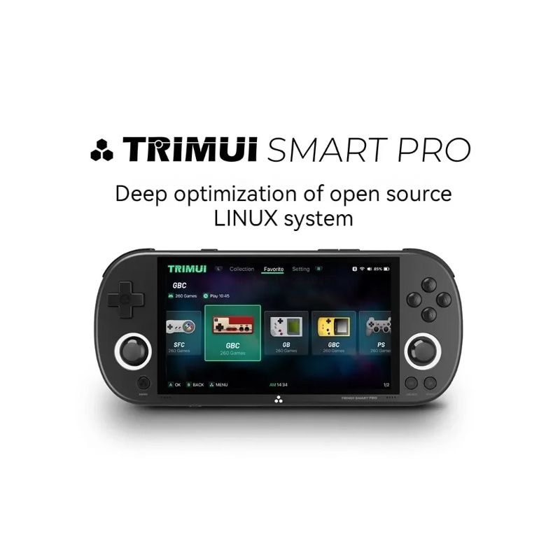 Trimui Smart Pro Vintage Håndholdt Spillekonsol med 496 Tommer HD IPS Skærm og Lang Batterilevetid Retro Spil