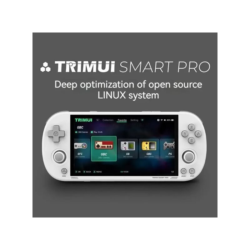 Trimui Smart Pro Vintage Håndholdt Spillekonsol med 496 Tommer HD IPS Skærm og Lang Batterilevetid Retro Spil