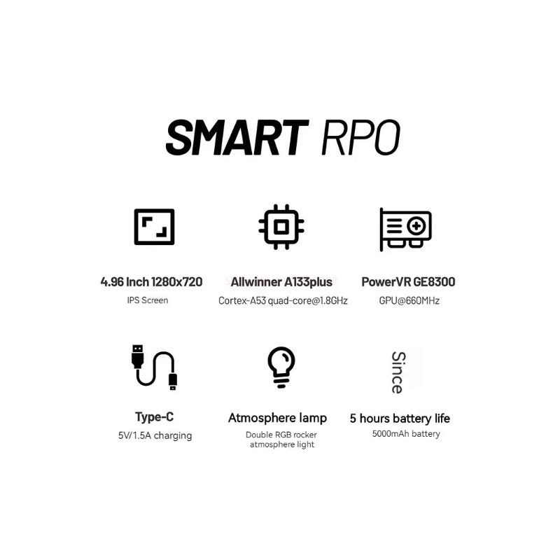 Trimui Smart Pro Vintage Håndholdt Spillekonsol med 496 Tommer HD IPS Skærm og Lang Batterilevetid Retro Spil