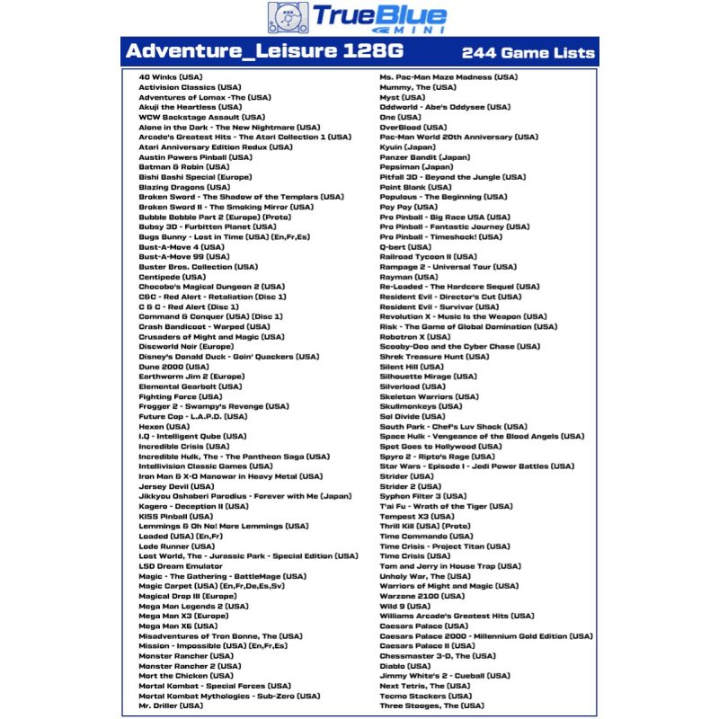 True Blue Mini Crackhead Pack PS ONE MINI 32G 64G Plug and Play nostalgi til PlayStation Classic