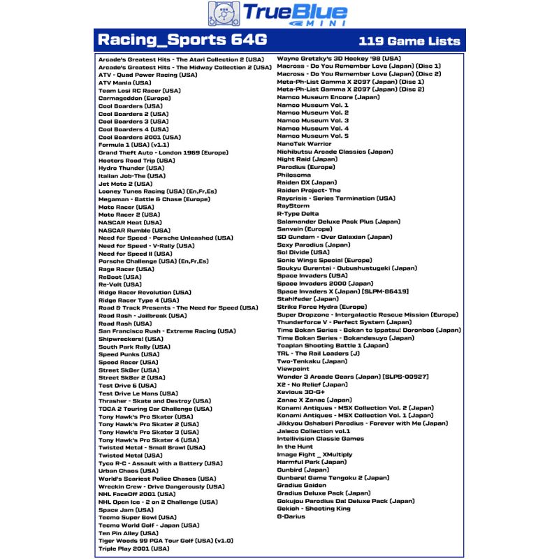 True Blue Mini Crackhead Pack PS ONE MINI 32G 64G Plug and Play nostalgi til PlayStation Classic