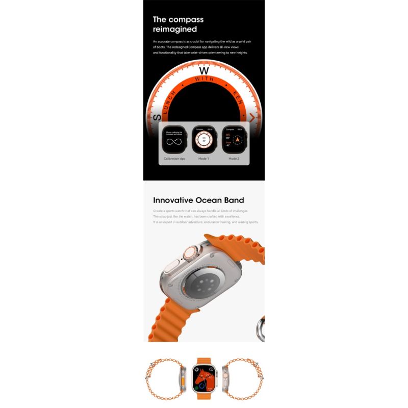 49mm Smartwatch Ultra 9 med Bluetooth Opkald, GPS & NFC – Vandtæt & Stort IPS Display til Fitness & Sundhed