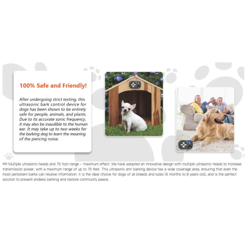 Ultralyd hundebark stop enhed | Automatisk gøen stop & hundetræning | Hjemmefred med justerbar følsomhed