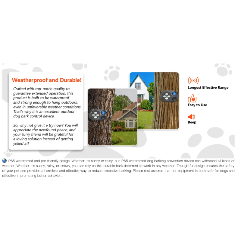 Ultralyd hundebark stop enhed | Automatisk gøen stop & hundetræning | Hjemmefred med justerbar følsomhed