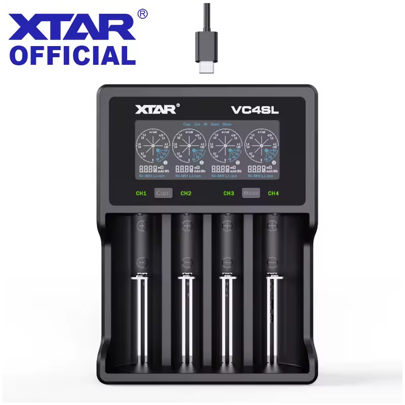 XTAR VC4SL USB C oplader 18650 21700 batterioplader QC3.0 hurtigopladning alsidig kompatibilitet miljøvenlig