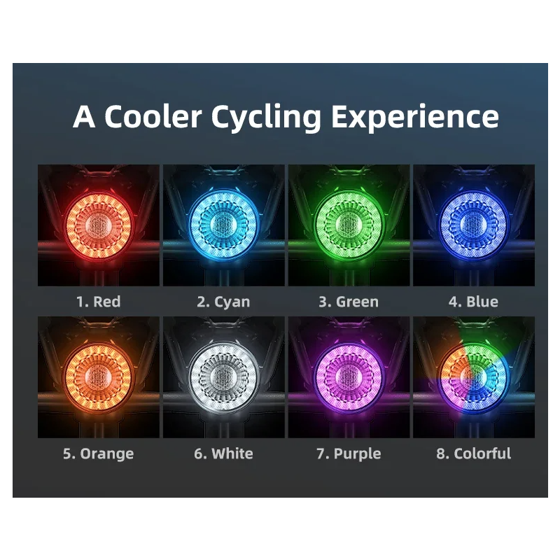 Alsidig cykelbaglygte genopladelig smart bremselys trådløs fjernbetjening LED multicolor cykelsikkerhedsudstyr