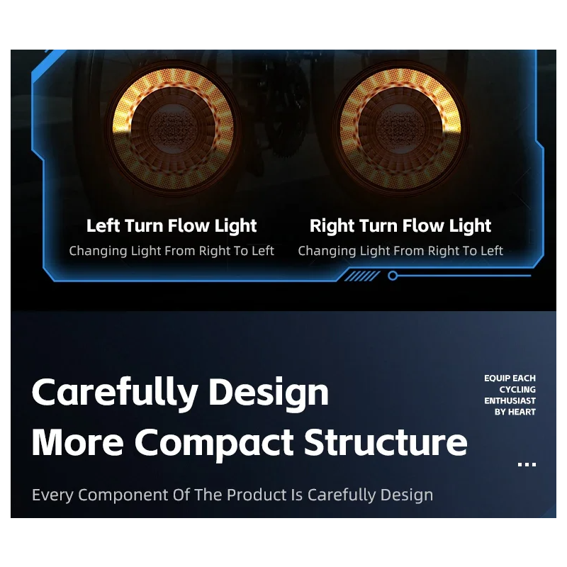 Alsidig cykelbaglygte genopladelig smart bremselys trådløs fjernbetjening LED multicolor cykelsikkerhedsudstyr