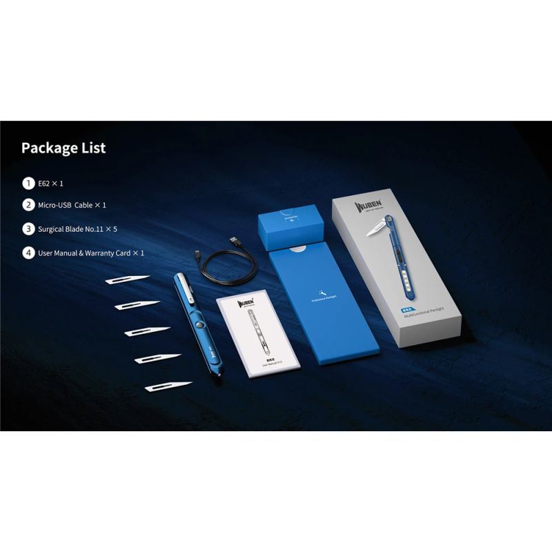 Wuben E62 Kompakt Lommelygte Multifunktionel Pen Light 130 Lumens Langvarig Driftstid Til Hverdag og Eventyr