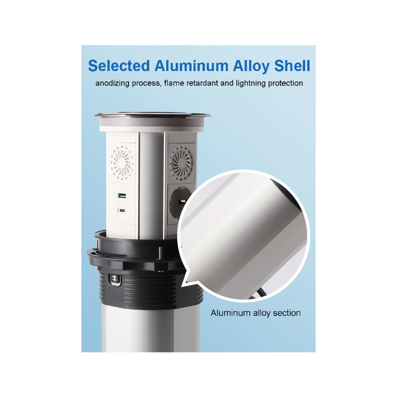 VENSTPOW Elektriske Løftestik Skjult Bordplade motoriseret pop-up stikkontakt med USB trådløs opladning hjemmekontor