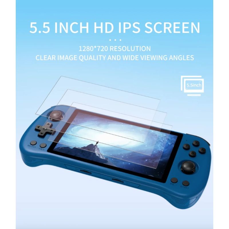 POWKIDDY X55 håndholdt spilkonsol retro gaming 5,5 tommer IPS skærm med RK3566 processor bærbar gaming