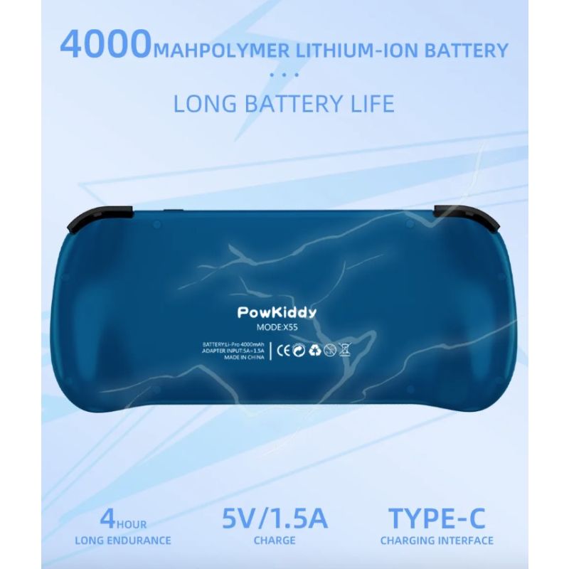 POWKIDDY X55 håndholdt spilkonsol retro gaming 5,5 tommer IPS skærm med RK3566 processor bærbar gaming