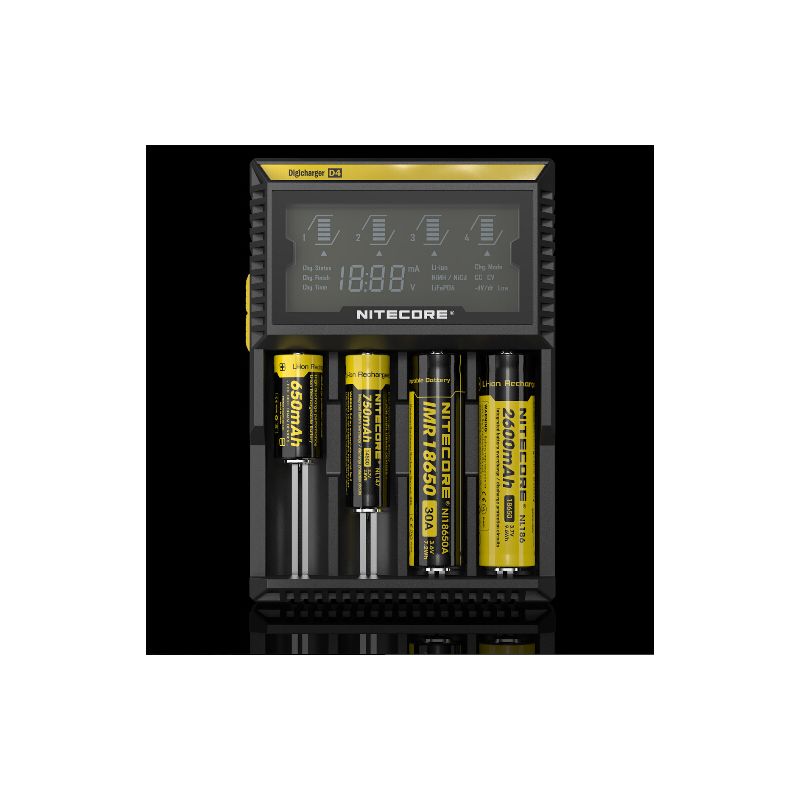 NITECORE D4 DELICHARGER LCD DISPLAY batteri oplader intelligent opladning Li-ion 18650 14500 26650 kompatibel