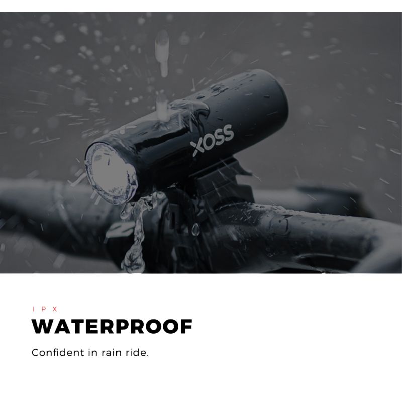 XOSS XL-400 cykellygte forlygte med 400 lumen vandtæt USB genopladelig til natteridning og cykelsikkerhed