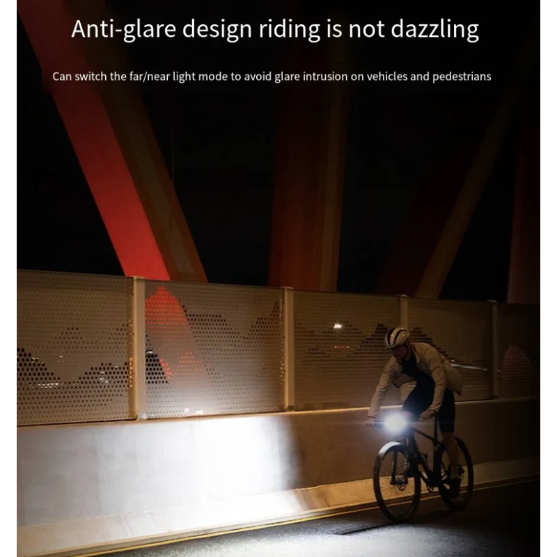 XOSS XL3000 Cykelforlygte 3000 Lumen TypeC Genopladelig Vandtæt 10 Tilstande For Bedre Synlighed og Sikkerhed