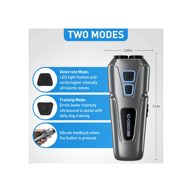 Ultralyds Hunderepeller med LED Lommelygte Anti Gøen og Sikker Adfærdsændring Hunde Træning Effektiv Løsning