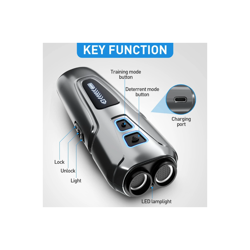 Ultralyds Hunderepeller med LED Lommelygte Anti Gøen og Sikker Adfærdsændring Hunde Træning Effektiv Løsning