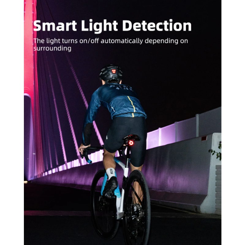 XOSS XR Pro Cykelbaglygte med Smart Automatisk Bremsedetektion LED Opladning Vandtæt Cykeltilbehør