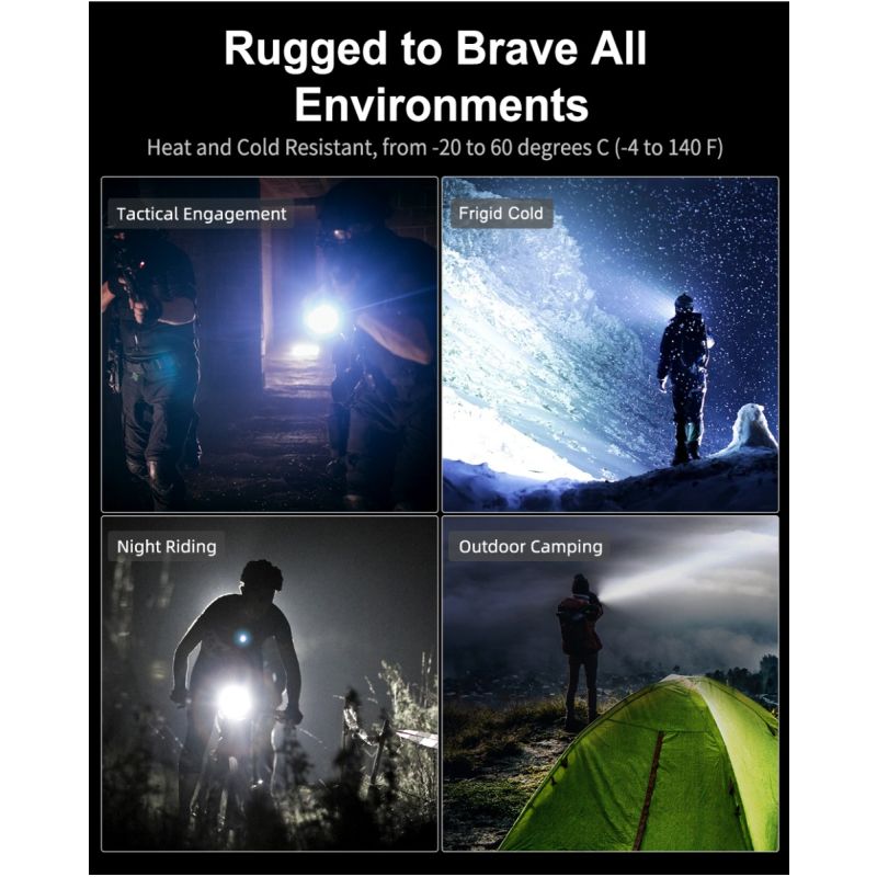 Klarus XT21X Pro XHP70.2 LED lommelygte 4400 lumen kraftfuld genopladelig højtydende lommelygte til udendørs brug