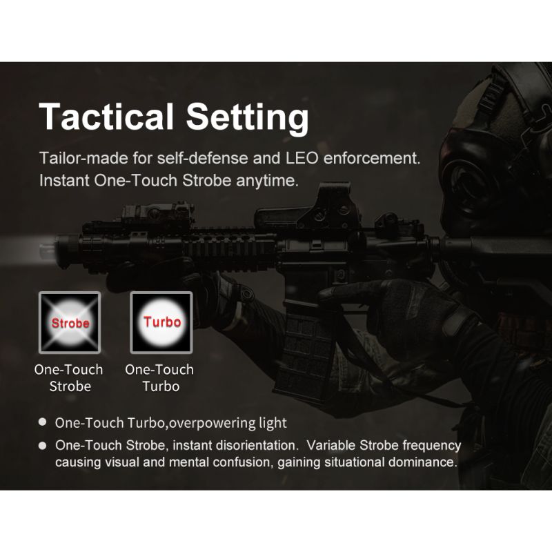 Klarus XT21X Pro XHP70.2 LED lommelygte 4400 lumen kraftfuld genopladelig højtydende lommelygte til udendørs brug