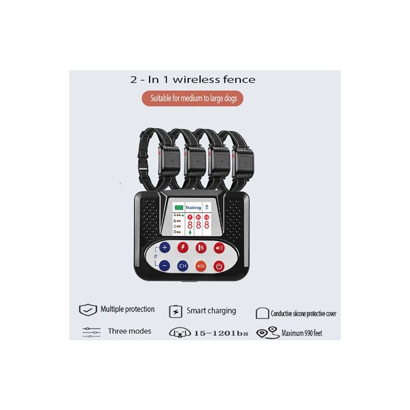 Trådløst Elektronisk Hegn og Smart Hundetræningsenhed med Farveskærm To-i-En Hundeenhed til Kæledyrssikkerhed