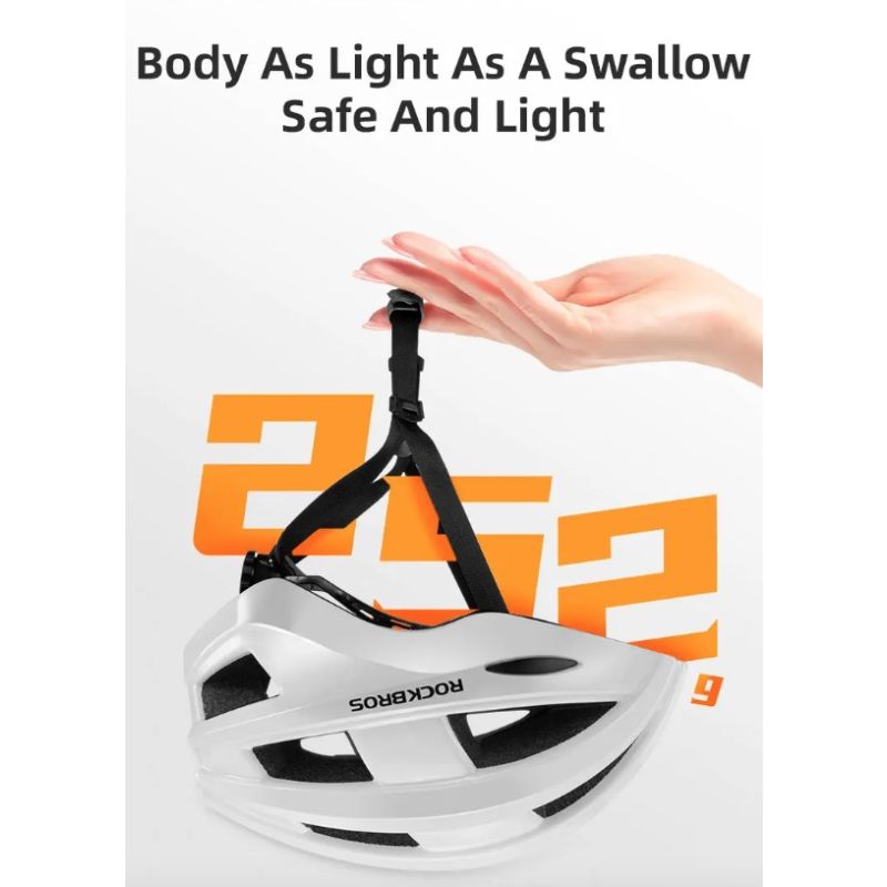 ROCKBROS cykelhjelm med genopladelig LED-baglygte ultralet integrally-støbt MTB og landevejscykling sikkerhed