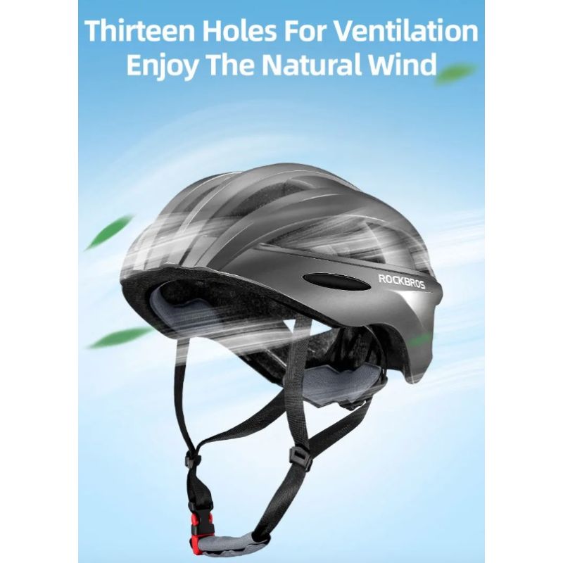 ROCKBROS cykelhjelm med genopladelig LED-baglygte ultralet integrally-støbt MTB og landevejscykling sikkerhed