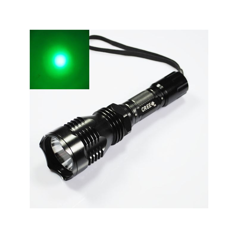 UniqueFire HS-802 Grønt Lys LED Lommelygte Til Friluftsentusiaster Stød- og Ridsefast 6061T Aluminium