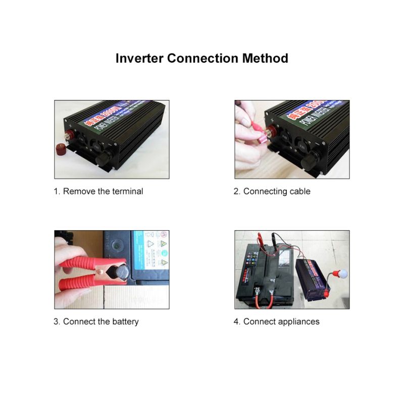 Ren Sinusbølge Inverter 2000W 3000W 4000W LED Display DC til AC Spændingsomformer Grøn Energi Camping