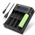 YONII D4 Universal 4-Slot LCD Oplader til 18650 21700 Lithium & AA AAA Ni-MH Batteri USB Oplader