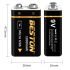 Beston 9V 1000mAh genopladeligt batteri mikro USB li-ion høj kapacitet til RC helikopter og mikrofon