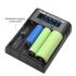 YONII D4 Universal 4-Slot LCD Oplader til 18650 21700 Lithium & AA AAA Ni-MH Batteri USB Oplader