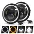 CO LIGHT 7 Tommer LED Forlygter H4 DRL med Gul Angel Eye til Jeep Wrangler Lada Niva 4x4 Holdbar Opgradering