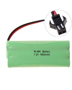 7,2V AA 1800mAh Ni-MH genopladeligt batteri SM-stik legetøjsbil og modelfly høj ydeevne miljøvenligt
