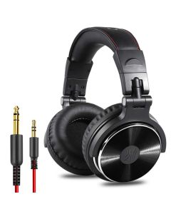 Oneodio Pro-10 Wired Professional Studio Pro DJ-hovedtelefoner med mikrofon over øret HiFi-skærm Musikheadset-øretelefon til telefon PC-Sort