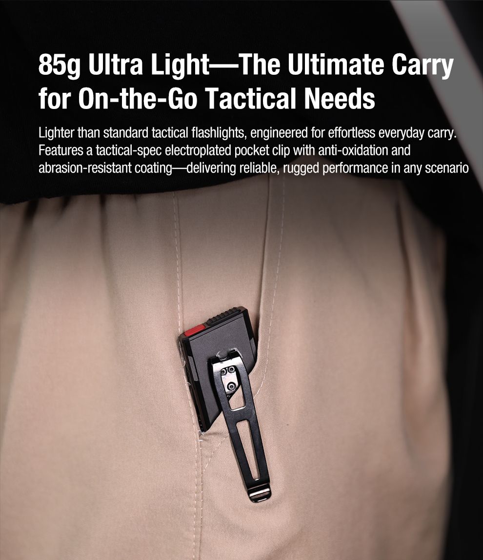 klarus X2 Ultra-tynd håndfladestørrelse EDC taktisk lommelygte, USB-C genopladelig 3000 lumen, kompakt & kraftfuld lommelygte