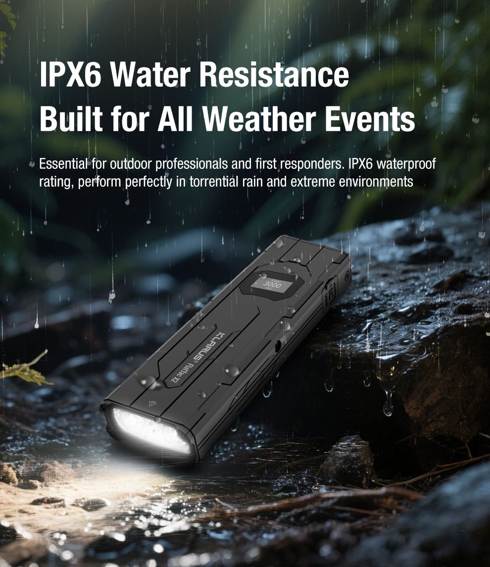 klarus X2 Ultra-tynd håndfladestørrelse EDC taktisk lommelygte, USB-C genopladelig 3000 lumen, kompakt & kraftfuld lommelygte