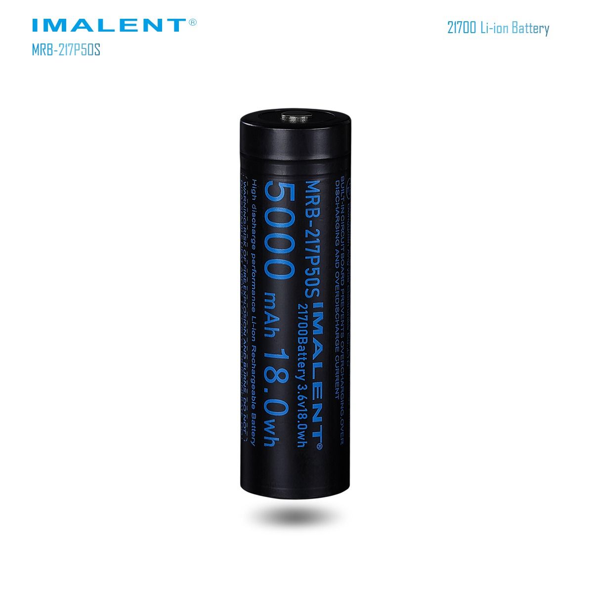IMALENT MRB-217P50S 21700 5000MAH 3.6V genopladeligt batteri