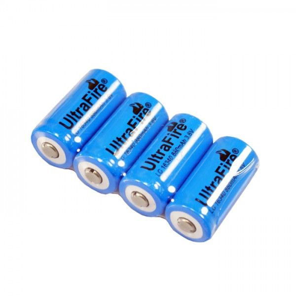 UltraFire LC 16340 880mAh 3.7V Genopladeligt batteri – Kompakt og miljøvenlig strøm til lommelygter og kameraer