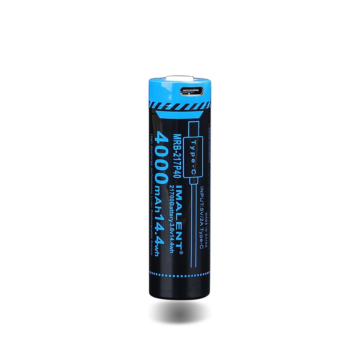 IMALENT MRB-217P40 21700 batteri 4000mAh Type-C genopladelig høj kapacitet til lommelygter og gadgets