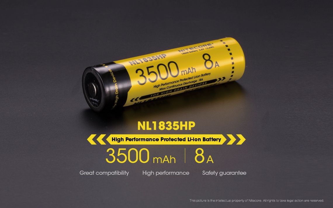 Nitecore NL1835HP 3500mAh genopladeligt 18650 batteri med høj ydeevne til lommelygter og teknologiske gadgets