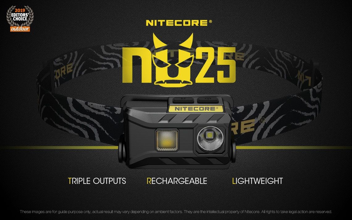Nitecore NU25 XP-G2 S3 LED genopladelig pandelampe 360 lumen letvægts adventure tilbehør udendørs belysning