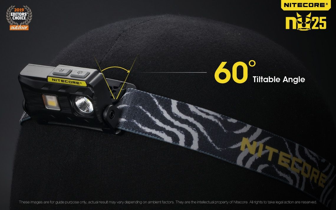 Nitecore NU25 XP-G2 S3 LED genopladelig pandelampe 360 lumen letvægts adventure tilbehør udendørs belysning