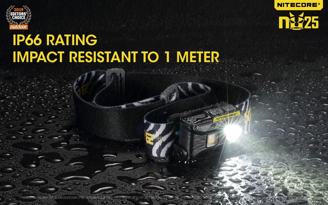 Nitecore NU25 XP-G2 S3 LED genopladelig pandelampe 360 lumen letvægts adventure tilbehør udendørs belysning