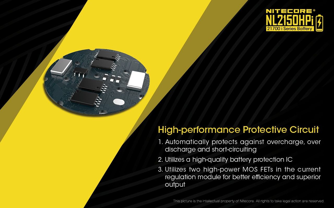 NITECORE NL2150HPi 5000mAh 21700 Li-ion genopladeligt batteri Høj ydeevne til lommelygte og vape