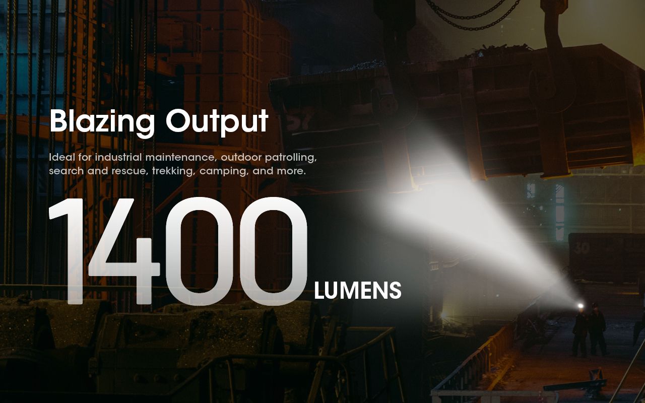 Nitecore NU50 1400 Lumens LED-pandelygte til vandring, letvægts genopladelig pandelygte med lang batteritid