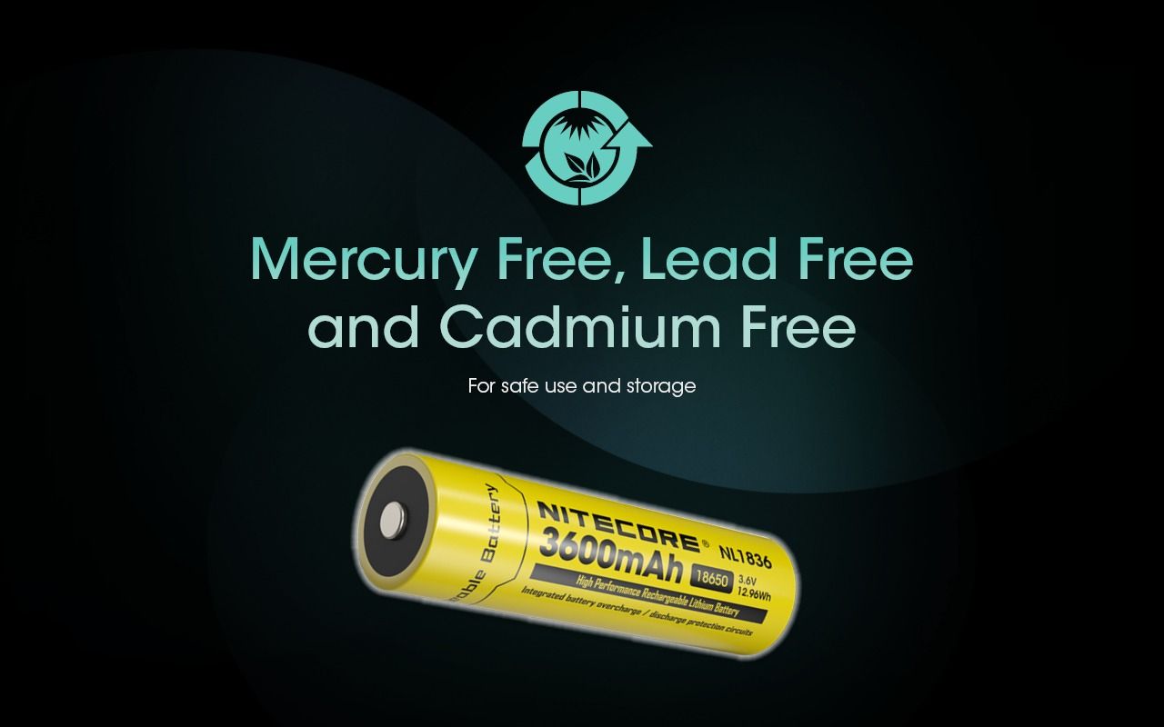 Nitecore 18650 NL1836 3600mAh Li-ion genopladeligt batteri