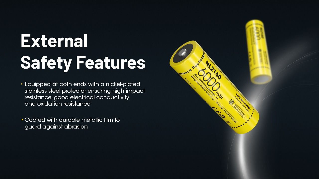 NITECORE NL2160 6000mAh 21700 Li-ion genopladeligt batteri