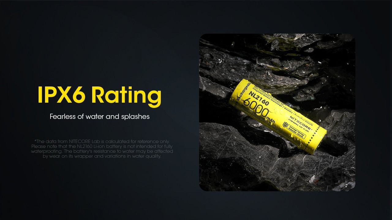 NITECORE NL2160 6000mAh 21700 Li-ion genopladeligt batteri